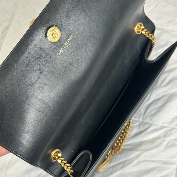 KATE MEDIUM TASSEL GRAIN DE POUDRE EMBOSSED LEATHER YSL SAINT LAURENT BAG PURSE - Picture 9 of 15